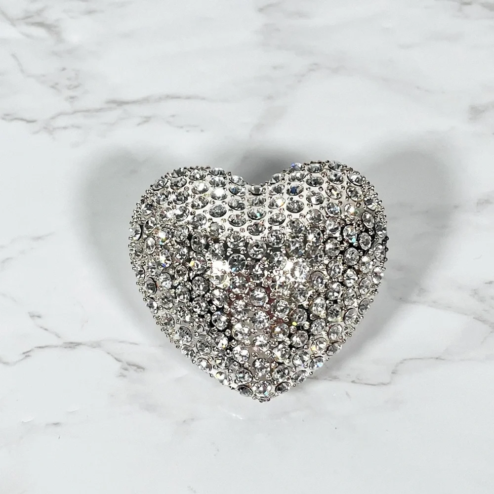 Heart-Shaped Rhinestone Trinket Box - Picture 1 of 10
